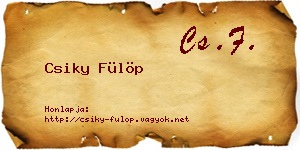 Csiky Fülöp névjegykártya